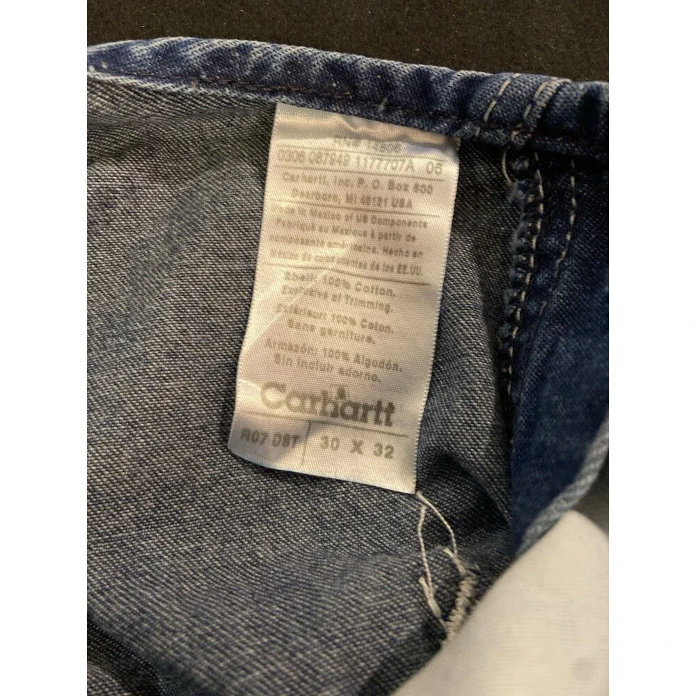 CARHARTT Carpenter Overalls Denim Jeans Bib Men’s 30X32 Jumpsuit Y2K Vintage